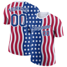 Load image into Gallery viewer, Custom Red Royal-White 3D American Flag Patriotic Performance T-Shirt