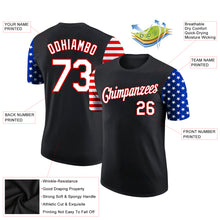 Laden Sie das Bild in den Galerie-Viewer, Custom Black Red-Royal 3D American Flag Patriotic Performance T-Shirt