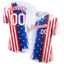 Загрузить изображение в средство просмотра галереи, Custom White Red-Royal 3D American Flag Patriotic Performance T-Shirt