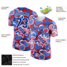 Load image into Gallery viewer, Custom Red Royal-White 3D American Flag Patriotic Performance T-Shirt