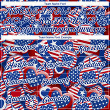 Load image into Gallery viewer, Custom Red Royal-White 3D American Flag Patriotic Performance T-Shirt