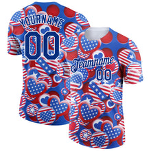 Load image into Gallery viewer, Custom Red Royal-White 3D American Flag Patriotic Performance T-Shirt