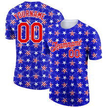 Загрузить изображение в средство просмотра галереи, Custom Royal Red-White 3D American Flag Patriotic Performance T-Shirt