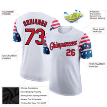 Laden Sie das Bild in den Galerie-Viewer, Custom White Red-Black 3D American Flag Patriotic Performance T-Shirt