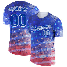 Загрузить изображение в средство просмотра галереи, Custom Royal Red-White 3D American Flag Patriotic Performance T-Shirt