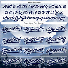 Загрузить изображение в средство просмотра галереи, Custom White Navy 3D Pattern Design Watercolor Mountains Authentic Baseball Jersey