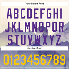 Load image into Gallery viewer, Custom Cream Yellow-Purple 3D Pattern Design Watercolor Mountains Authentic Baseball Jersey