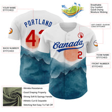 Laden Sie das Bild in den Galerie-Viewer, Custom White Red-Royal 3D Pattern Design Watercolor Mountains Authentic Baseball Jersey