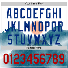 Laden Sie das Bild in den Galerie-Viewer, Custom White Red-Royal 3D Pattern Design Watercolor Mountains Authentic Baseball Jersey