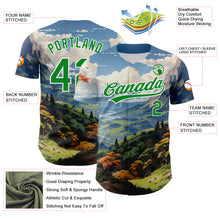 Laden Sie das Bild in den Galerie-Viewer, Custom White Grass Green 3D Pattern Design Mountains Landscape Authentic Baseball Jersey