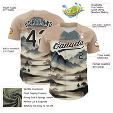 Load image into Gallery viewer, Custom White Black 3D Pattern Design Mountains Landscape Authentic Baseball Jersey