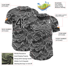Load image into Gallery viewer, Custom Black White 3D Pattern Design Abstract Mountains Authentic Baseball Jersey