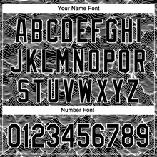 Load image into Gallery viewer, Custom Black White 3D Pattern Design Abstract Mountains Authentic Baseball Jersey