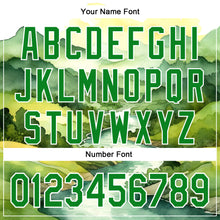 Laden Sie das Bild in den Galerie-Viewer, Custom White Grass Green 3D Pattern Design Mountains Landscape Authentic Baseball Jersey