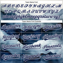 Загрузить изображение в средство просмотра галереи, Custom White Navy 3D Pattern Design Watercolor Mountains Authentic Baseball Jersey