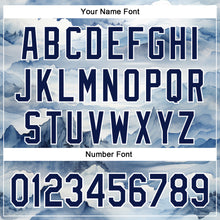 Загрузить изображение в средство просмотра галереи, Custom White Navy 3D Pattern Design Mountains Landscape Authentic Baseball Jersey