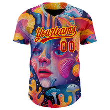 Load image into Gallery viewer, Custom Red Yellow 3D Pattern Design Abstract Painting Authentic Baseball Jersey