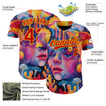 Load image into Gallery viewer, Custom Red Yellow 3D Pattern Design Abstract Painting Authentic Baseball Jersey
