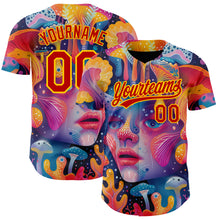 Load image into Gallery viewer, Custom Red Yellow 3D Pattern Design Abstract Painting Authentic Baseball Jersey