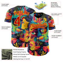 Laden Sie das Bild in den Galerie-Viewer, Custom Black Red-Yellow 3D Pattern Design Abstract Painting Authentic Baseball Jersey