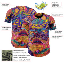 Загрузить изображение в средство просмотра галереи, Custom Red Purple-Yellow 3D Pattern Design Abstract Painting Authentic Baseball Jersey