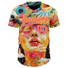 Загрузить изображение в средство просмотра галереи, Custom Red Pink-Yellow 3D Pattern Design Abstract Painting Authentic Baseball Jersey