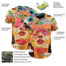 Загрузить изображение в средство просмотра галереи, Custom Red Pink-Yellow 3D Pattern Design Abstract Painting Authentic Baseball Jersey