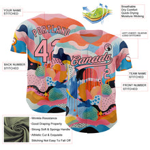 Load image into Gallery viewer, Custom Medium Pink Black 3D Pattern Design Abstract Painting Authentic Baseball Jersey