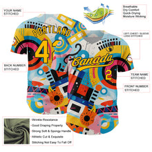 Загрузить изображение в средство просмотра галереи, Custom White Gold-Black 3D Pattern Design Abstract Painting Authentic Baseball Jersey