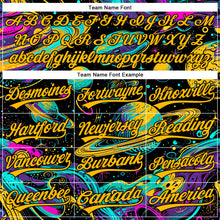 Charger l'image dans la galerie, Custom Black Gold 3D Pattern Design Space With Planets And Stars Authentic Baseball Jersey