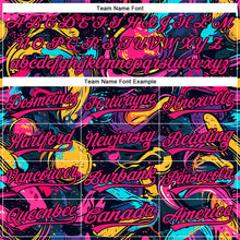 Загрузить изображение в средство просмотра галереи, Custom Black Hot Pink 3D Pattern Design Abstract Painting Authentic Baseball Jersey