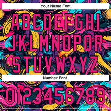 Загрузить изображение в средство просмотра галереи, Custom Black Hot Pink 3D Pattern Design Abstract Painting Authentic Baseball Jersey