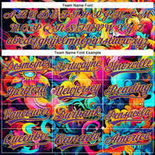 Загрузить изображение в средство просмотра галереи, Custom Black Purple-Gold 3D Pattern Design Abstract Painting Authentic Baseball Jersey