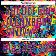 Загрузить изображение в средство просмотра галереи, Custom Black Purple-Gold 3D Pattern Design Abstract Painting Authentic Baseball Jersey