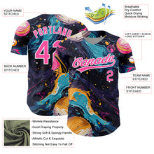 Load image into Gallery viewer, Custom Black Pink-White 3D Pattern Design Abstract Liquid Painting Authentic Baseball Jersey