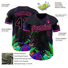 Загрузить изображение в средство просмотра галереи, Custom Black Pink 3D Pattern Design Holi Festival Color Powder Authentic Baseball Jersey
