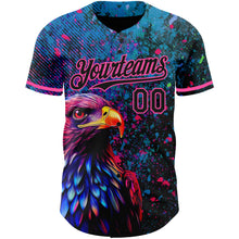 Загрузить изображение в средство просмотра галереи, Custom Black Pink 3D Pattern Design Holi Festival Color Powder Authentic Baseball Jersey