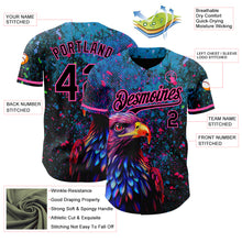 Загрузить изображение в средство просмотра галереи, Custom Black Pink 3D Pattern Design Holi Festival Color Powder Authentic Baseball Jersey