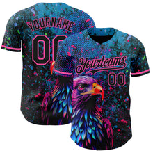 Загрузить изображение в средство просмотра галереи, Custom Black Pink 3D Pattern Design Holi Festival Color Powder Authentic Baseball Jersey