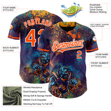 Load image into Gallery viewer, Custom Purple Orange-White 3D Pattern Design Holi Festival Color Powder Authentic Baseball Jersey