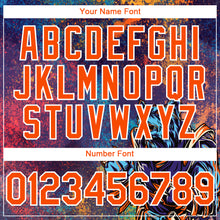 Load image into Gallery viewer, Custom Purple Orange-White 3D Pattern Design Holi Festival Color Powder Authentic Baseball Jersey
