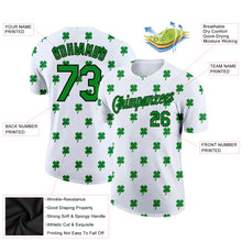 Load image into Gallery viewer, Custom White Kelly Green-Black 3D St.Patrick's Day Clovers Performance T-Shirt