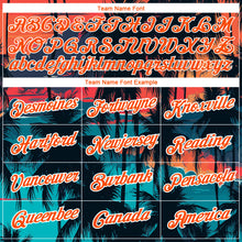 Загрузить изображение в средство просмотра галереи, Custom Black Orange-White 3D Pattern Design Tropical Hawaii Palms Trees Performance T-Shirt