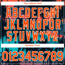 Загрузить изображение в средство просмотра галереи, Custom Black Orange-White 3D Pattern Design Tropical Hawaii Palms Trees Performance T-Shirt