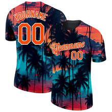 Загрузить изображение в средство просмотра галереи, Custom Black Orange-White 3D Pattern Design Tropical Hawaii Palms Trees Performance T-Shirt