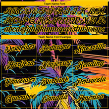 Загрузить изображение в средство просмотра галереи, Custom Black Yellow 3D Pattern Design Tropical Hawaii Palms Trees Performance T-Shirt