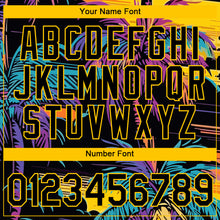 Загрузить изображение в средство просмотра галереи, Custom Black Yellow 3D Pattern Design Tropical Hawaii Palms Trees Performance T-Shirt