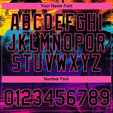 Загрузить изображение в средство просмотра галереи, Custom Black Pink 3D Pattern Design Tropical Hawaii Palms Trees Performance T-Shirt