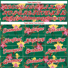Load image into Gallery viewer, Custom Kelly Green Red-White 3D Pattern Design Flowers Performance T-Shirt
