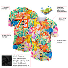 Load image into Gallery viewer, Custom White Orange 3D Pattern Design Tropical Hawaii Plant Performance T-Shirt